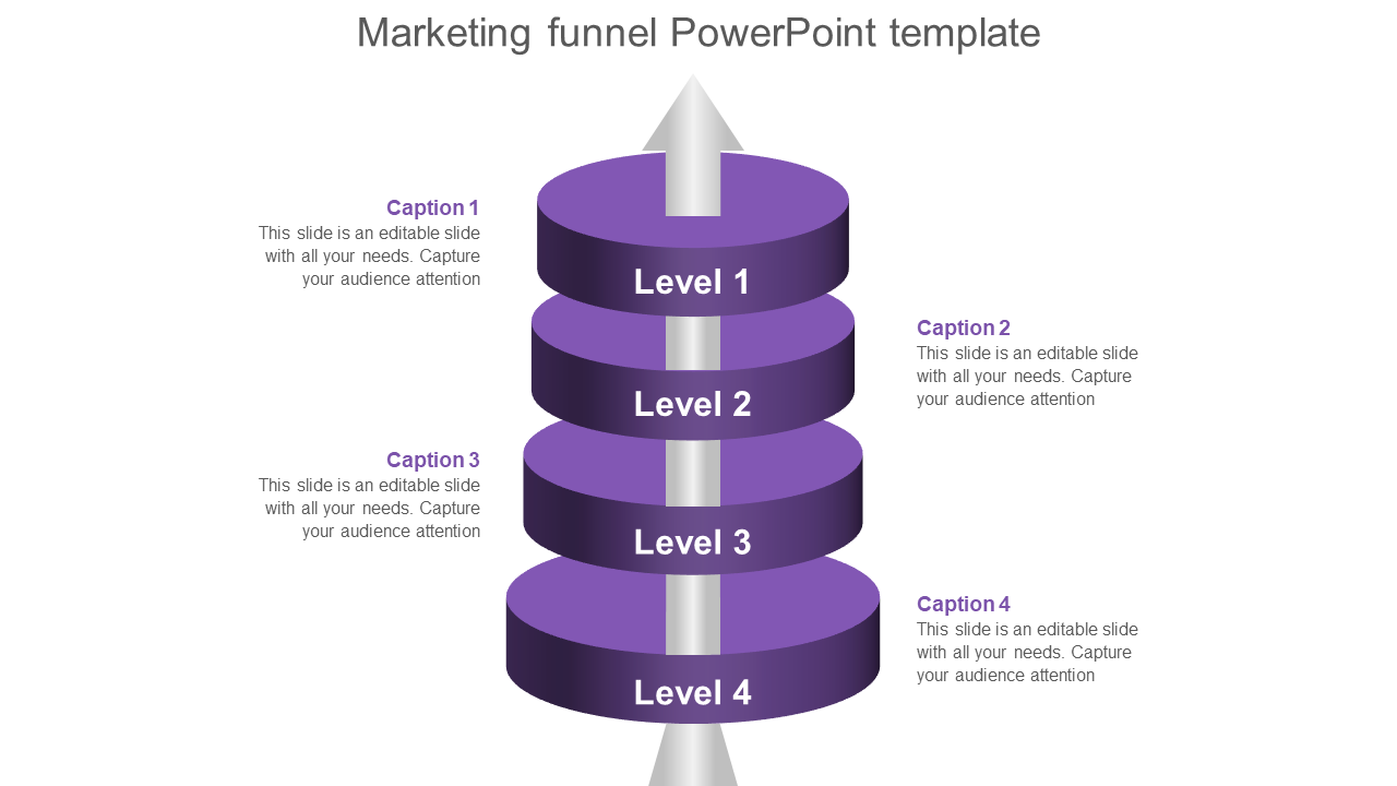 marketing funnel powerpoint template-purple